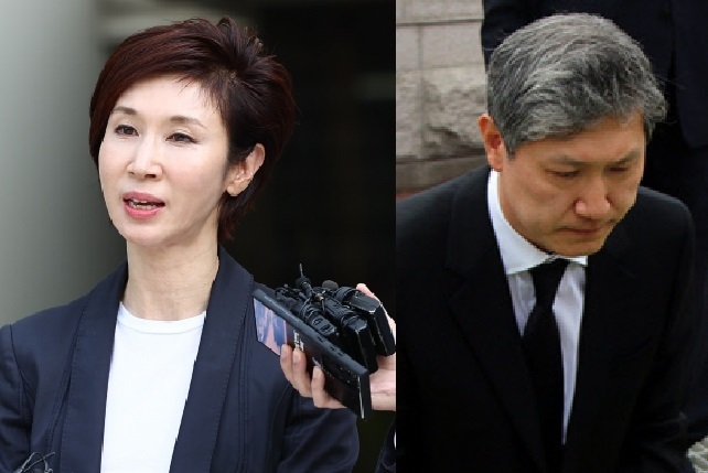 노태우 전 대통령의 딸 노소영 아트센터 나비 관장(왼쪽)과 장남 노재헌 동아시아문화센터 이사장