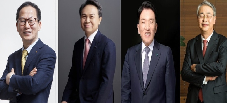 사진 왼쪽부터 양종희 KB금융 회장, 진옥동 신한금융 회장, 함영진 하나금융 회장, 임종룡 우리금융 회장. 