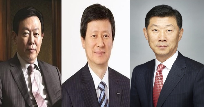 사진 왼쪽부터 신동빈 롯데그룹 회장, 신동주 SDJ코퍼레이션 회장, 김홍국 하림 회장. 
