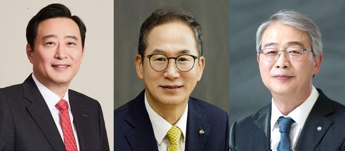 사진 왼쪽부터 김남구 한국투자금융 회장, 양종희 KB금융지주 회장, 임종룡 우리금융지주 회장. 