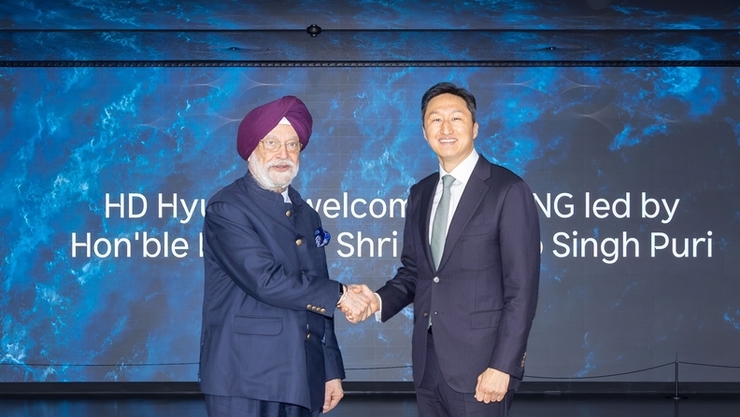 HD현대 정기선 회장, 인도 석유부장관과 ‘조선·해양플랜트’ 글로벌 파트너십 논의