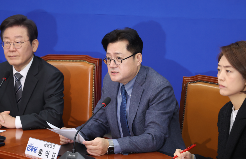 더불어민주당 홍익표원내대표가 26일 국회에서 열린 최고위원회의에서 발언을 하고 있다. (사진=연합뉴스)