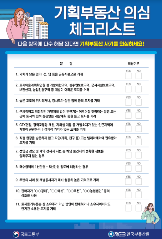 기획부동산 의심 체크리스트. (사진=국토교통부)