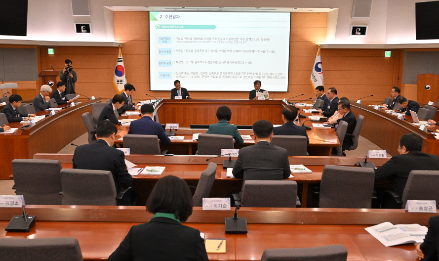 지난해 한덕수 국무총리 주재로 '제3차 탄소중립녹색성장위원회 전체회의'를 개최했다. (사진=탄소중립녹색성장위원회)