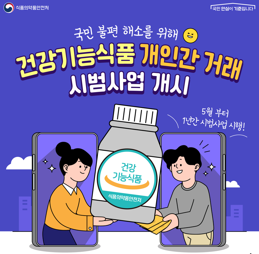 건강기능식품 개인간 거래 시범사업 홍보자료. (사진=식품의약안전처)